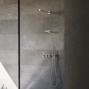 Combi-28 väggmonterat duschset C40 brushed stainless steel