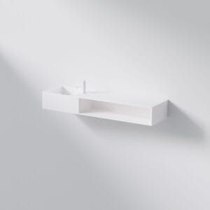 Steinberg Series 443 vägghängt tvättställ 1400 mm i matt vit solid surface