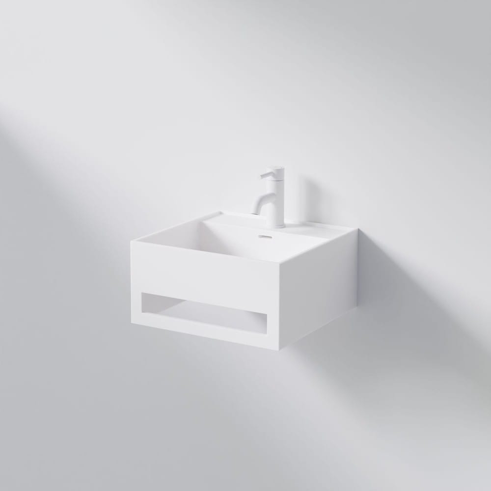 Steinberg Series 443 vägghängt tvättställ 400 mm i matt vit solid surface